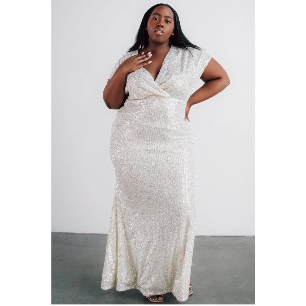 Baltic Born Cream Sequin Gown